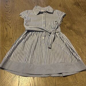 Striped Blue and White Toddler Dress